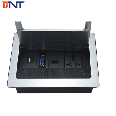 Company Table Top Power Outlets Aluminum Alloy Material With VGA Interface