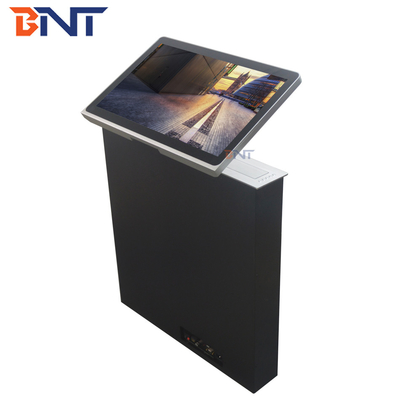 Hidden Table Top LCD Monitor Lift For Financial Analyzing System
